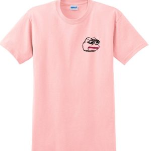 sad frog pink t-shirt
