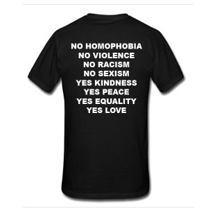 No Homophobia T-Shirt Back