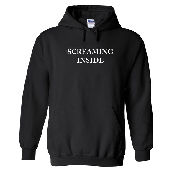 screaming inside hoodie