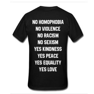 No Homophobia T-Shirt Back