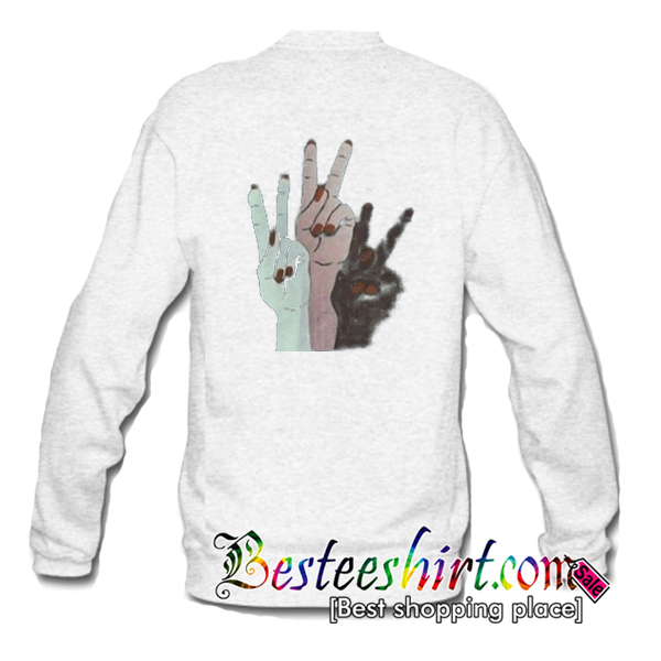Peace Hand Sweatshirt Back