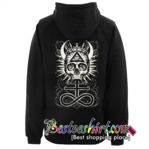 Illuminati Skull With Leviathan Cross Varsity Hoodie Back