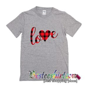 Buffalo plaid Heart T-Shirt