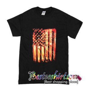 Deer Hunting Club Light American Flag T-Shirt