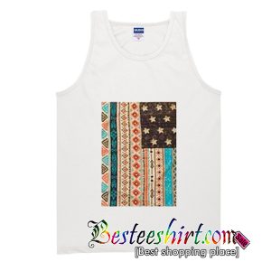 Tribal Print American Flag Tank Top