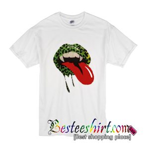 Leopard Vampir Lip T-Shirt