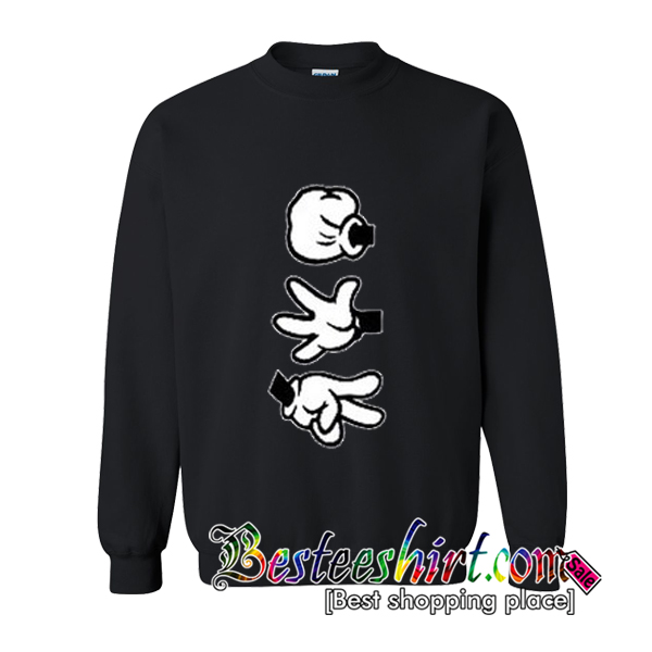 Rock Paper Scissors Hand Mickey Mouse Sweatshirt