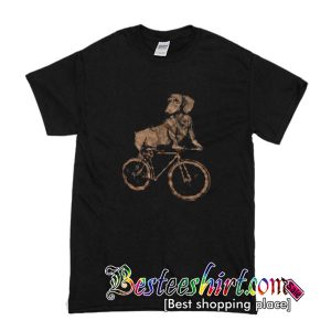 Dachshund on a Bike- Mens TShirt