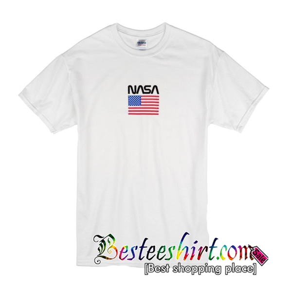 nasa t shirt with american flag