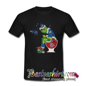 Grinch Vikings Toilet Santa Claus T Shirt
