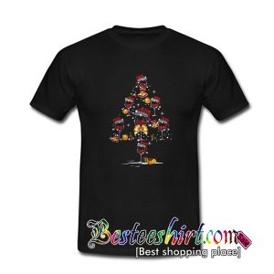 Santa hat wine glass Christmas Tree T Shirt