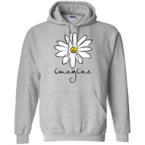 Imagine White Flower Hippie Peace White Hoodie (BSM)