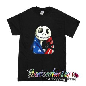 Jack Skellington American Flag T Shirt (BSM)