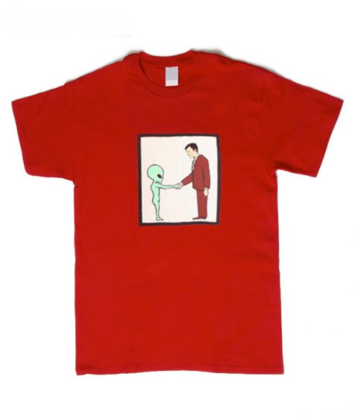 Alien Handshake With Man T-Shirt (BSM)