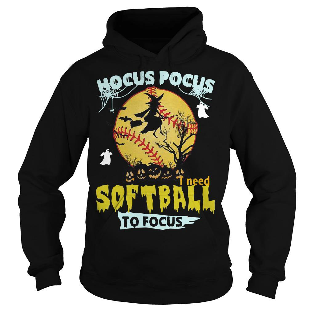 Hocus Pocus I Need Softball To Focus Halloween Hoodie (BSM)