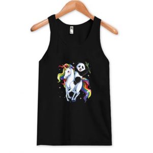 Panda Bear Riding Magical Unicorn Pegasus Tank Top (BSM)