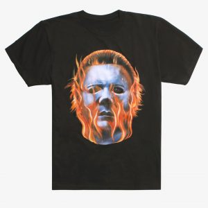 Rock Rebel Halloween II Michael Myers Flames T Shirt (BSM)