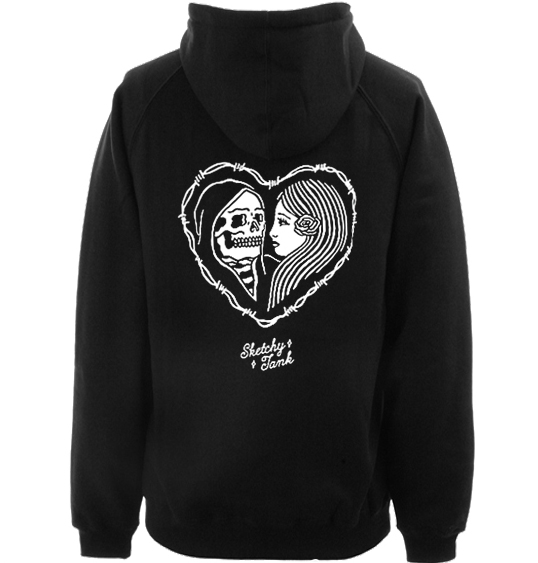 Sketchy Tank Heart Hoodie Back (BSM)