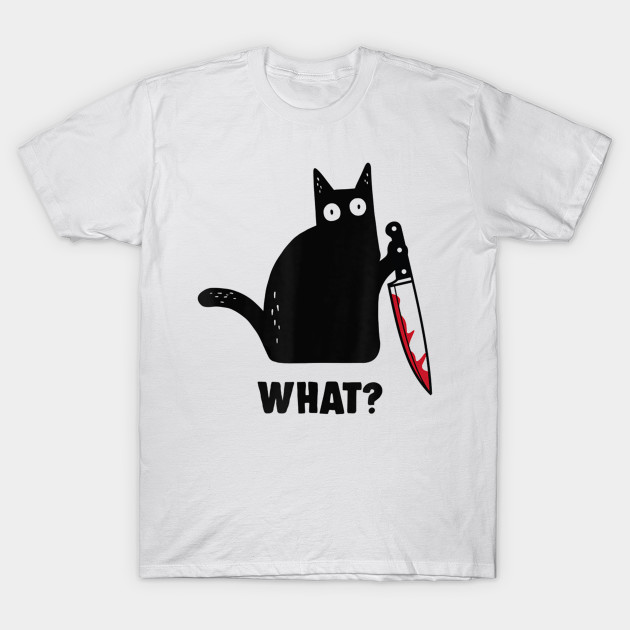 black cat with knife shirt