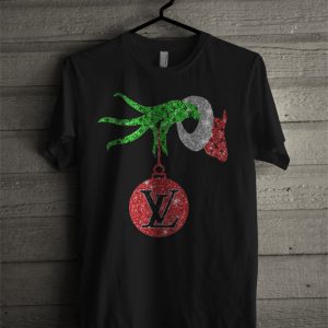 Grinch Hand Holding Louis Vuitton Christmas T Shirt (BSM)