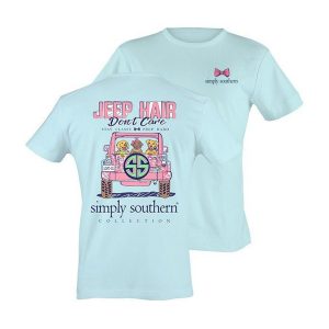 Jeep Hair Don’t Care Simply Southern Baby Blue T Shirt (BSM)