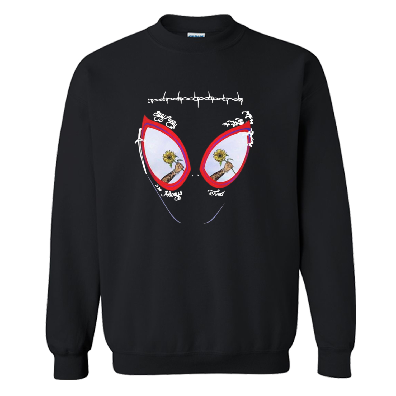 Post Malone stay away always tired Spider man mask Sweatshirt (BSM)