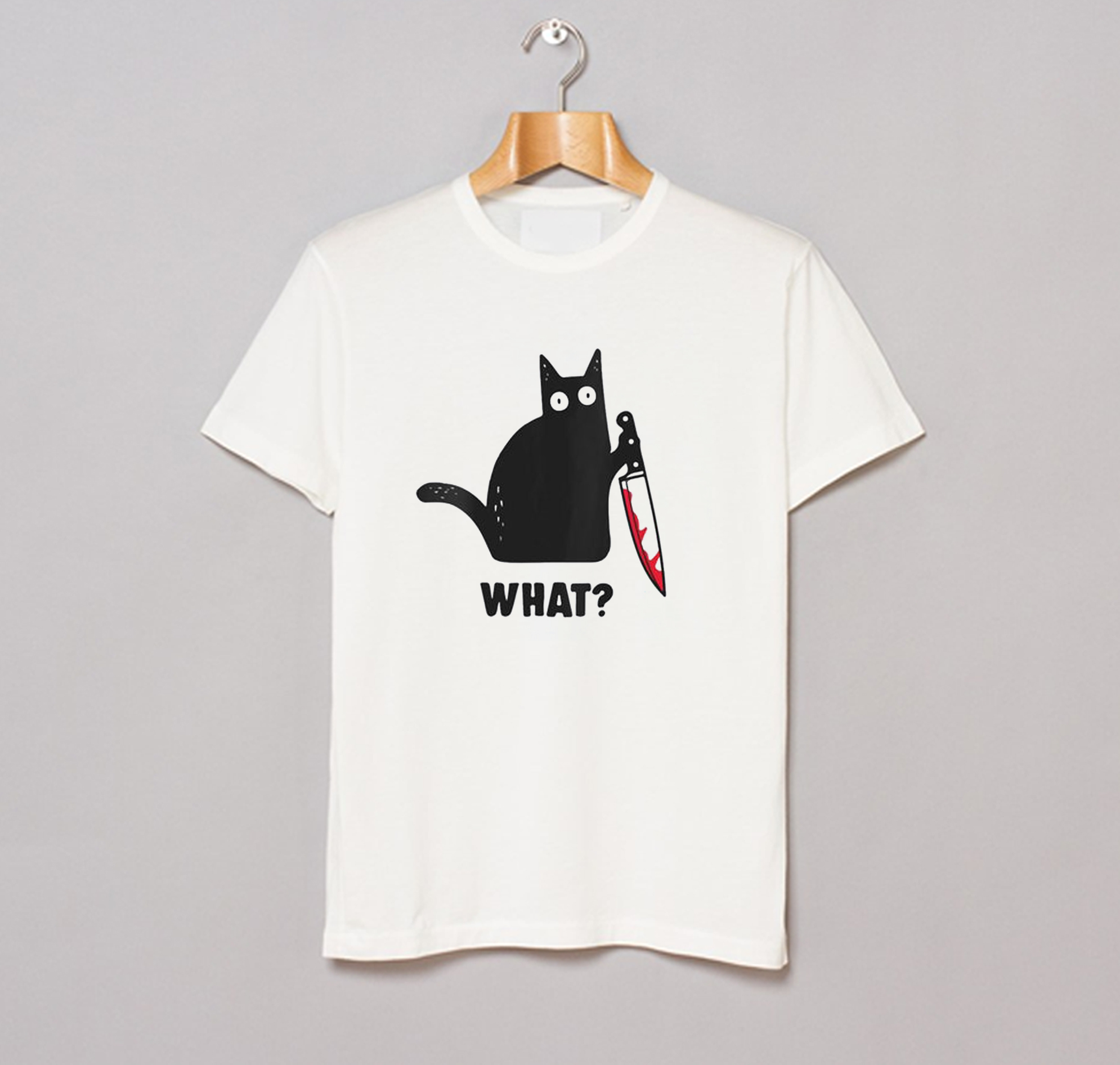 cat with knife shirt