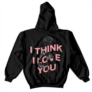 I Think I Love You Warp Black Rose Hoodie (BSM)