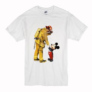 Firefighter Fireman and Mickey Mouse T Shirt (BSM)