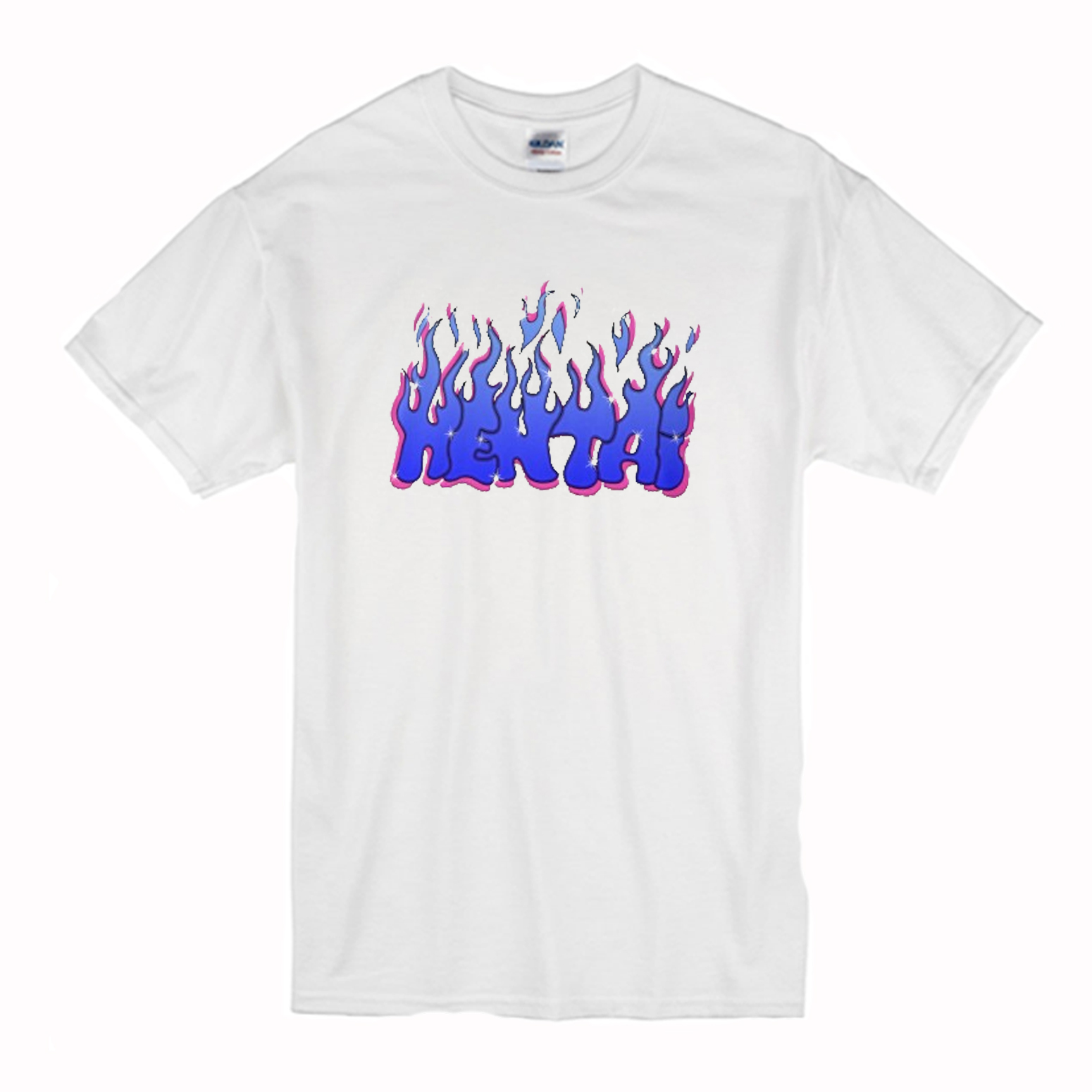 Hentai Flames Blue T-Shirt (BSM)