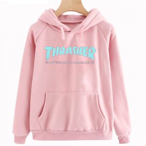 Thrasher Skateboard Magazine Blue Pink Hoodie (BSM)