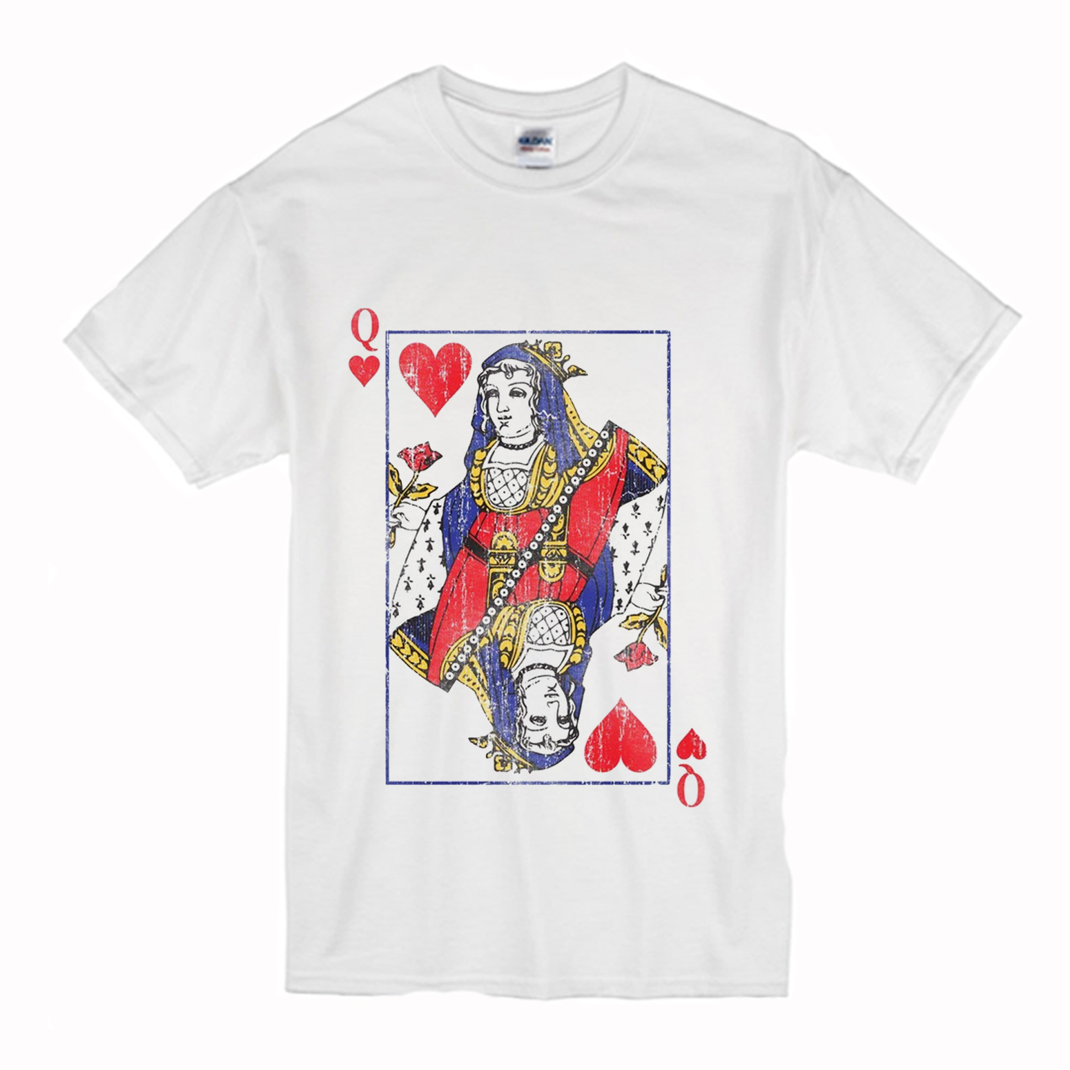Distressed Queen Of Hearts T Shirt (BSM)