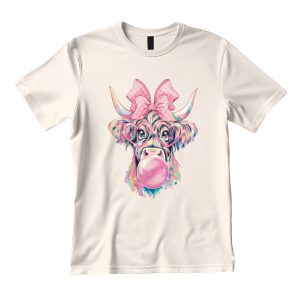 Coquette Highland Cow Bubblegum T-shirt