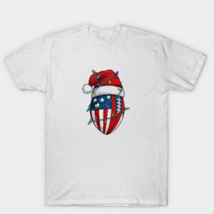 American Flag Football 2025 Christmas T Shirt
