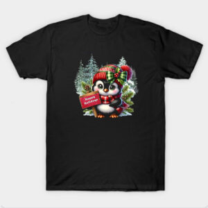 Happy Holidays Penguin Christmas T Shirt